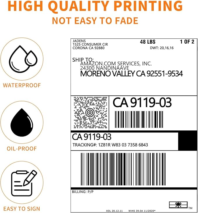 JADENS Thermal Shipping Labels 4x6-350 Labels, Compatible - Image 6