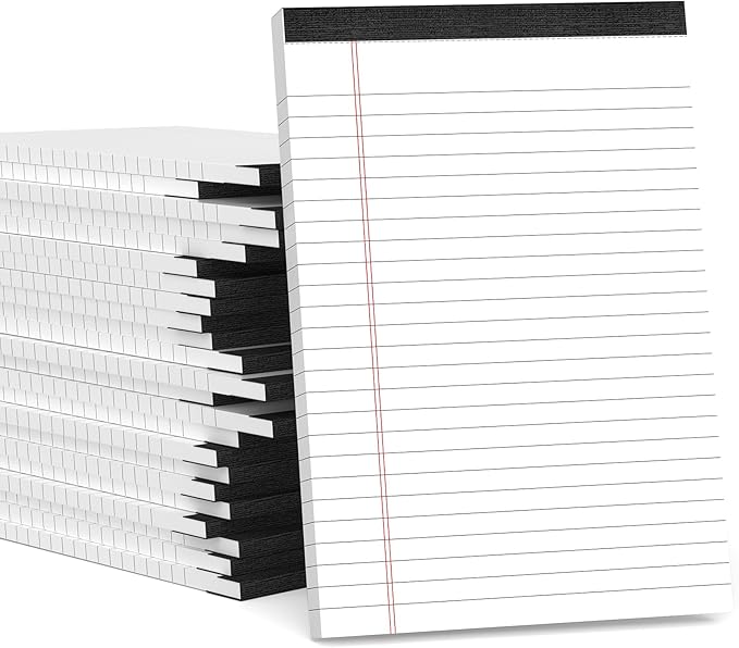 24 Pack Small Legal Pads 5x8 White Note Pads 5x8 College Ruled Paper Tablets by Aidunmis