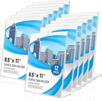 Eocnrhe Acrylic Sign Holder 8.5 x 11 12 Pack, Double-Sided Clear Sign Holder by Unknown