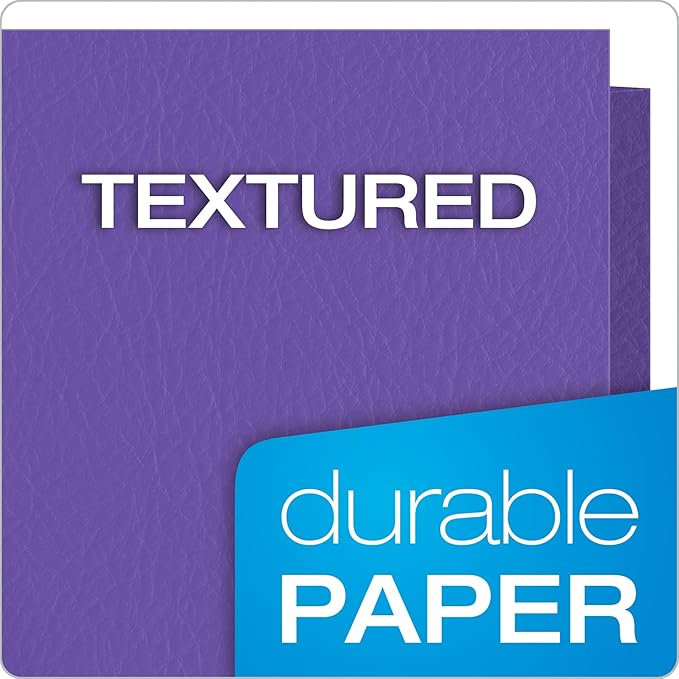 Oxford Twin-Pocket Folders, Textured Paper, Letter Size, Holds 100 Sheets - Image 4