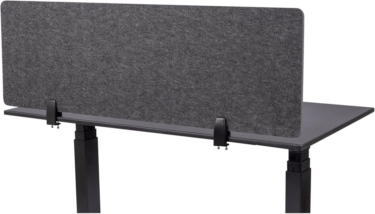 Stand Up Desk Store ReFocus Raw Clamp-On Acoustic Desk Divider Mounted Privacy