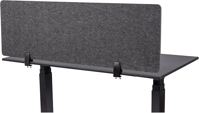 Stand Up Desk Store ReFocus Raw Clamp-On Acoustic Desk Divider Mounted Privacy by SStandUpDeskStore