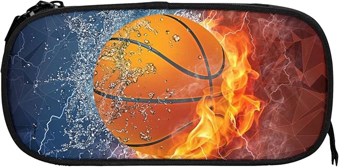 Basketball Pencil Case for Sports Boys Girls, High Capacity Cool Black Pencil - Image 7
