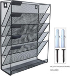 EASEPRES Hanging File Holder Organizer, 6 Tier Mesh Metal Wall Mount Document - Image 5