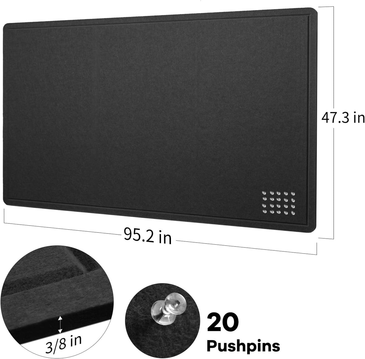 Felt Bulletin Board 96x48 inches, Decorative Pin Board for Home & Office