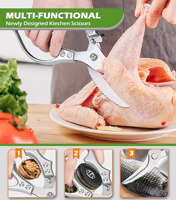 Aaeiirey Heavy Duty Poultry Shears – Luxury Kitchen Shears & Multipurpose - Image 3