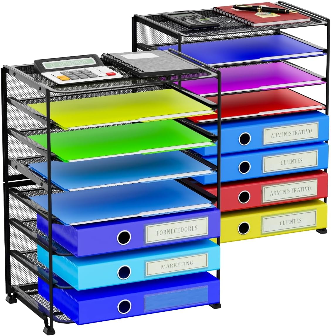 Simple Trending 2 Pack 8 Tier Letter Tray Paper - Mesh Desk File Organizer fo...