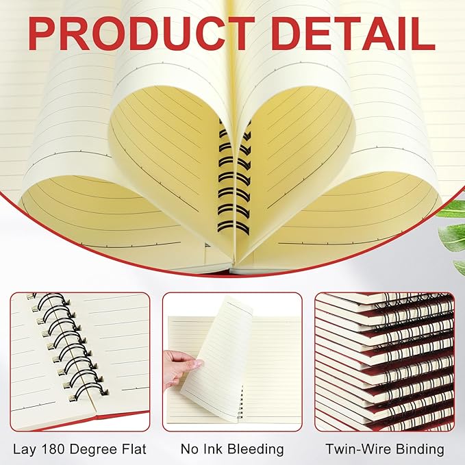 Yahenda 36 Pcs Spiral Notebook Bulk A5 Journal Lined 8.3'' x 5.5'' Writing - Image 4