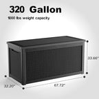 EasyUp 320 Gallon Deck Boxes Waterproof, Outdoor Large Storage Boxes - Image 2