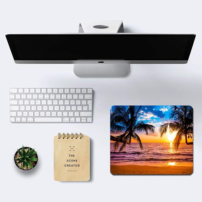 IMAYONDIA Sunshine Beach Coast Sea Palm Trees Mouse Pad, Hawaiian Coconut Trees - Image 6