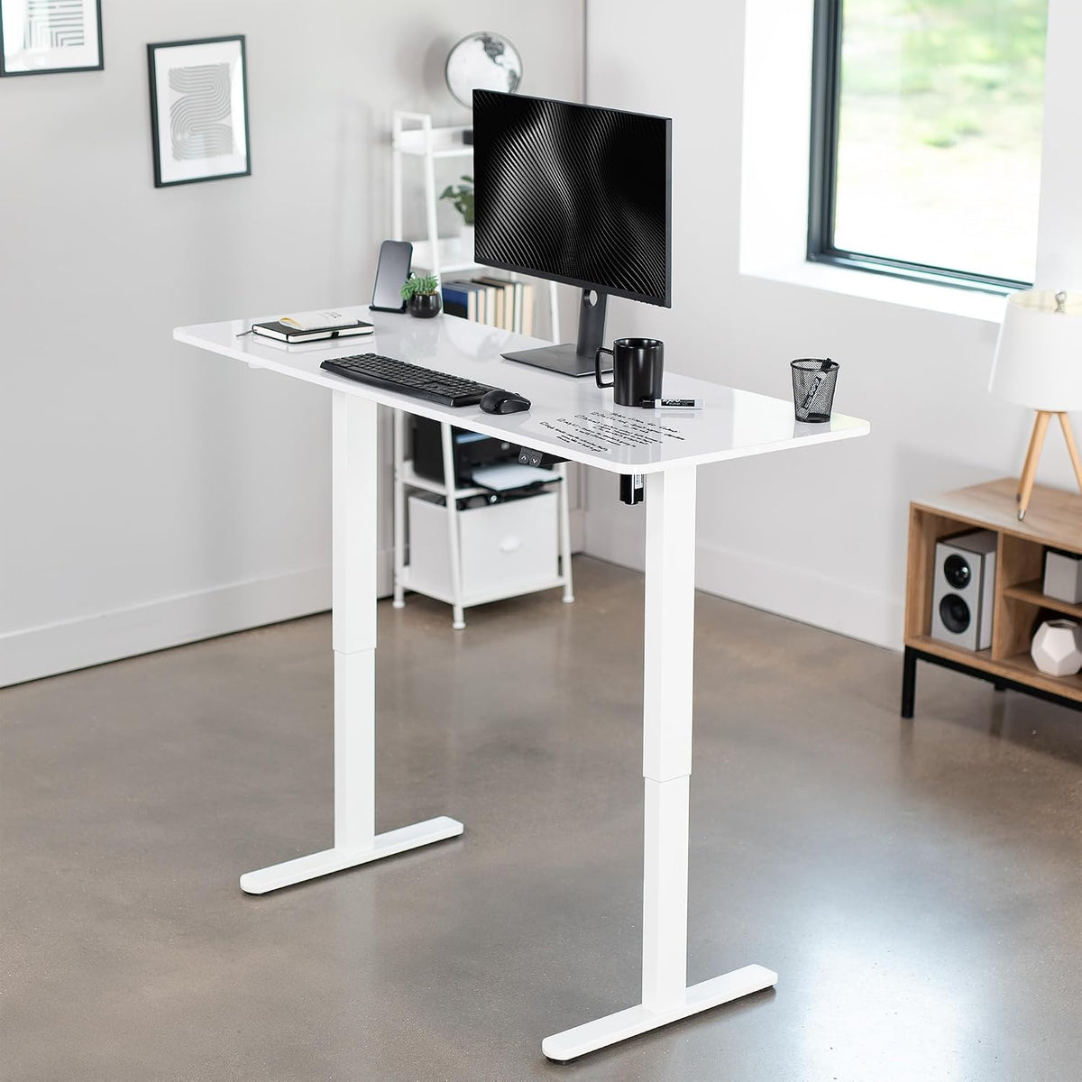 VIVO White Dry Erase 60 x 24 in Standing Desk, DESK-KIT-W06WE