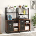 Livofloral Filing Cabinet with Charging Station, Files Cabinet with Shelves - Image 2