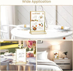 Smarpau 8 Pack Acrylic Sign Holder 8.5x11 Gold Acrylic Frame Clear Table Number - Image 6