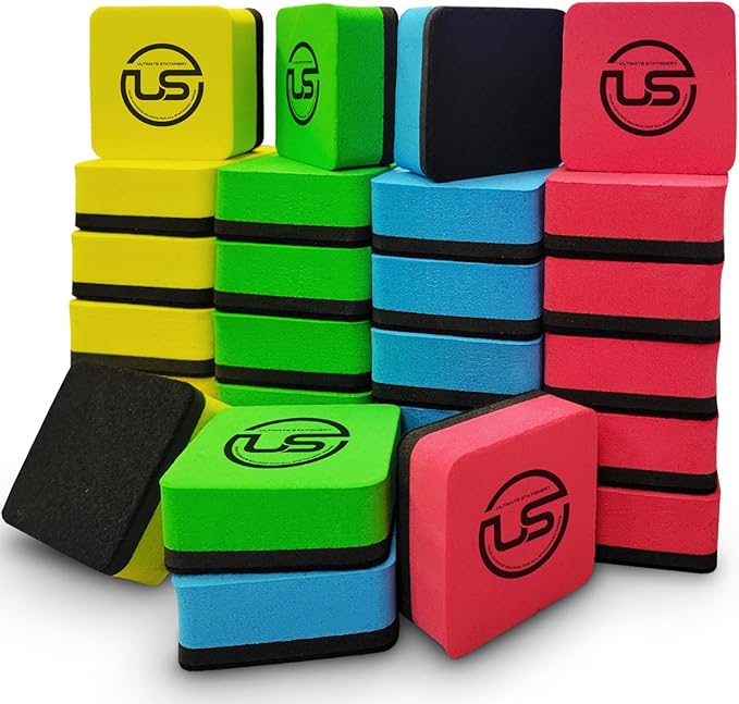 Ultimate Stationery Dry Erase Erasers Bulk, Magnetic Whiteboard Dry Eraser by UltimateStationery