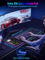 Miroddi RGB Mouse Pad with Wireless Charging Gaming Mousepad, 31.5"x15.75" - Image 5