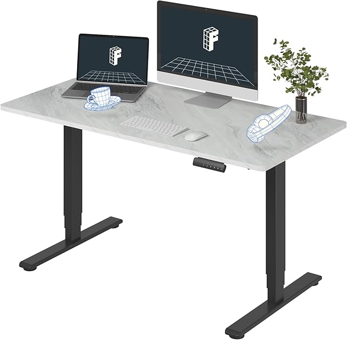 FLEXISPOT E6 3-Stage Dual Motor Electric Standing Desk 55 x 28 Sit Stand Up Desk by FlexiSpot