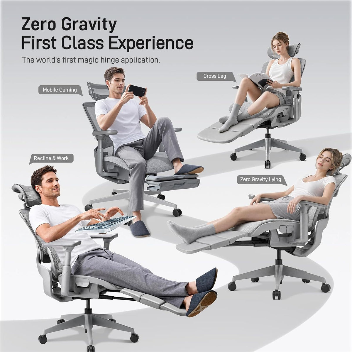 flow360 ergonomic mesh office chair with footrest, big&tall showing dimensions