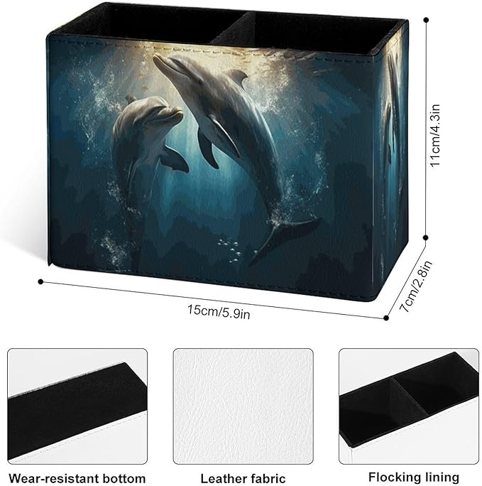 Famame Couple Dolphins Underwater Pencil Holder - Image 4
