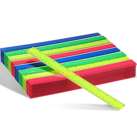 Zonon 500 Pcs 12 Inch Plastic Ruler Assorted Colors Rulers by Zonon