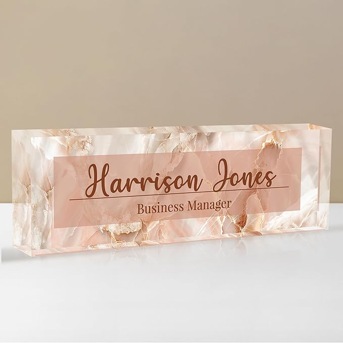 Personalized Name Plate for Desk, Custom Desk Name Plate, Acrylic Name Plate by EOBIBIFUN