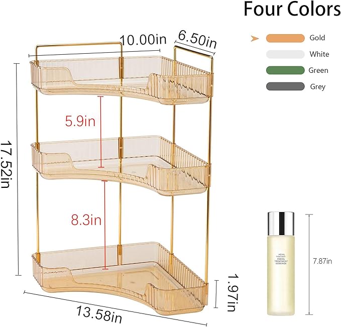 YCIA&DONE Corner Bathroom Counter Organizer, Makeup Organizer - Image 4