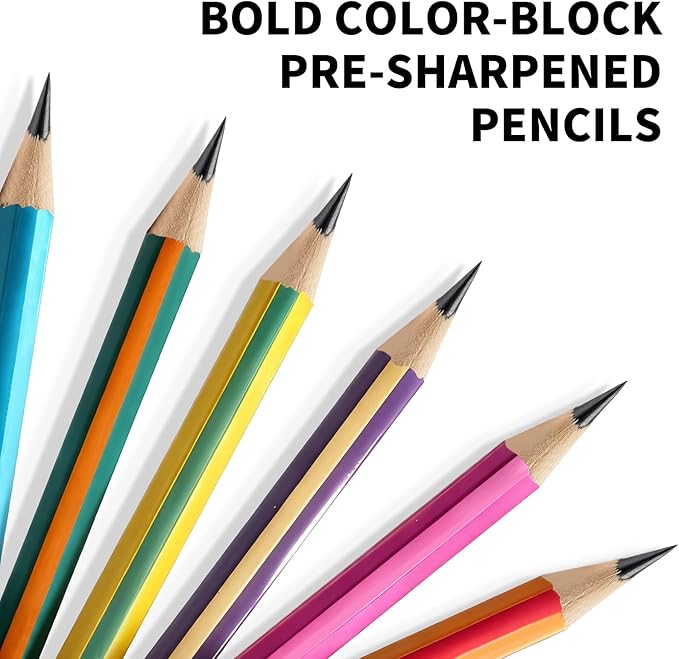 M&G Aurora Series 24 Pack 2B Triangular Wood-Cased Pencils, Pre-Sharpened - Image 3