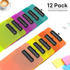 Zoenley A4 Plastic Clipboard Set of 12, Dark Colorful12.5 x 9" Letter Size - Image 3