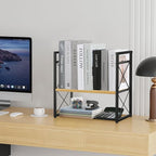 YINMIT Desktop Shelf Organizer, 2 Tier Office Shelves, Wood Desk Organizer - Image 8