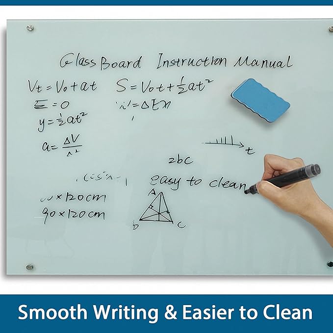 Magnetic Glass Writeboard 48"X36" Premium Tempered Dry Erase Boards Wall - Image 5