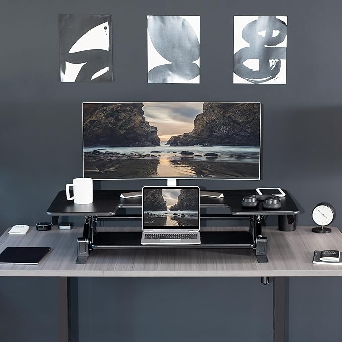 VIVO 48 inch Height Adjustable Large Stand Up Desk Converter, V Series - Image 9