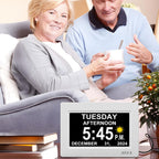 ssya digital calendar alarm clock - dementia clocks on a desk or shelf