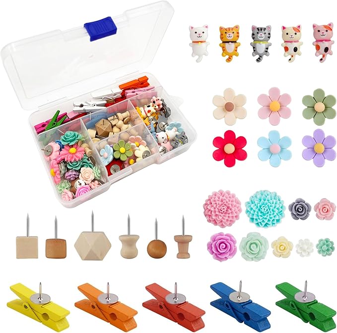 72-Piece Decorative Push Pins by Buyitnow