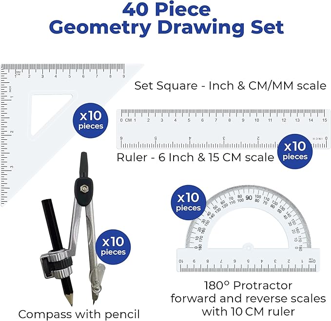 Virginia's Store 40 Piece, Precision Geometry Set - Image 2