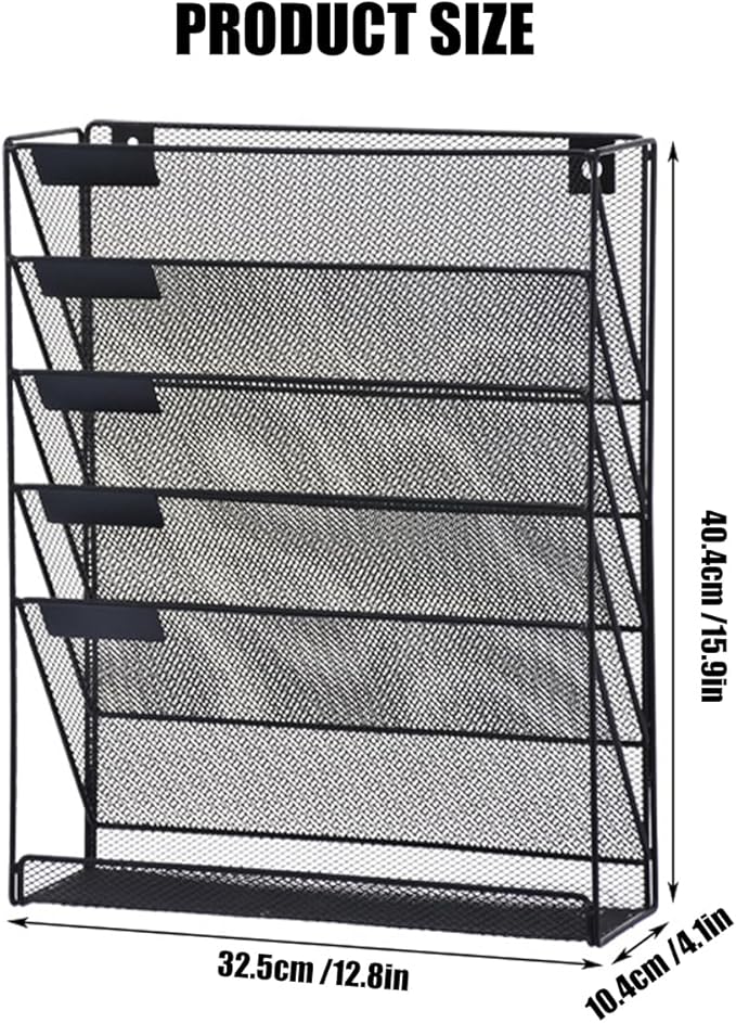Vankcp 1 Pcs 6-Tier Magnetic File Holder, No Drilling Magnetic File Organizer - Image 2