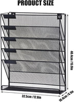Vankcp 1 Pcs 6-Tier Magnetic File Holder, No Drilling Magnetic File Organizer - Image 2