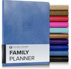 Gallery Leather Family Planner 2027 Acadia Hydrangea | for moms, Elegantly Bound Calendar Planner and Notebook with Stylish White Page Edges, 18 Months - 9x7"