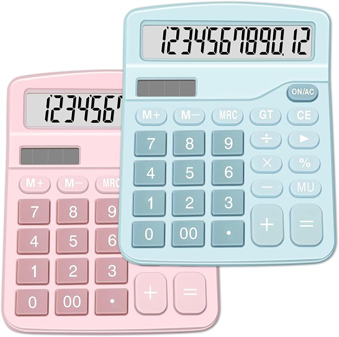 Calculators, Splaks 2 Pack Standard Functional Desktop Calculators Sola and AA by SPLAKSCALCULATOR