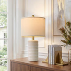 pokat 20.75" small modern ceramic table lamps set on a desk or shelf