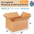 IDL Packaging - B-864-5 Small Corrugated Shipping Boxes 8"L x 6”W x 4"H - - Image 2