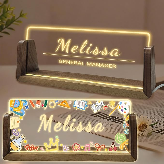 Personalized Acrylic Light Up Name Plate by Unknown