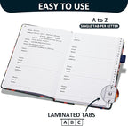 Comkiso Address Book with Individual Alphabetical Tabs Laminated, Large Print - Image 2