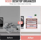 SHARKWOODS 5-Tier Wood Desk Organizer, Paper Tray Organizer - Image 6