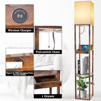 RUNTOP Floor Lamp with Shelves, Shelf Floor Lamp with Wireless Charger & 2 - Image 4