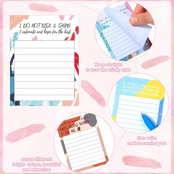 Funny Notepads with Sayings Sticky Funny Office Supplies to Do List Sarcastic - Image 3
