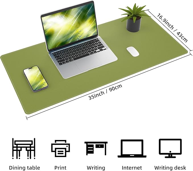 Leather Desk pad Protector, Large Desk mat - Image 2