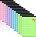 Legal Pads 5x8 Colored Note Pads, 12 Pack College Ruled Notepads 5x8 Lined Paper by NotePads