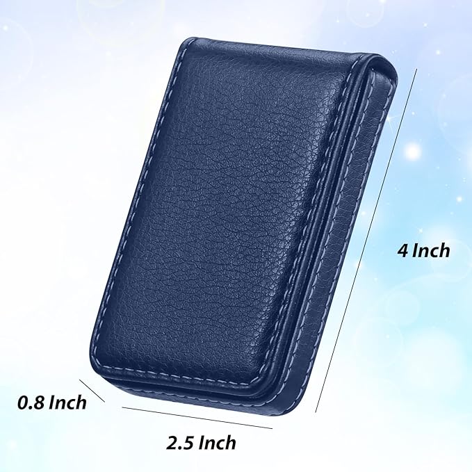 Outus 2 Pieces Business Card Holder, PU Leather Business Card Case Pocket Wallet - Image 2