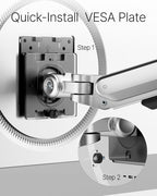 monTEK Deluxe Monitor Arm up to 40 Inch Holds 26.4 lbs Curved Screens Aluminum - Image 7