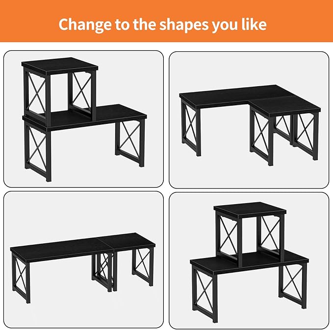 Honiter 2 Sets Desk Shelf, Desktop Organizer Shelf, Freestanding Small - Image 7