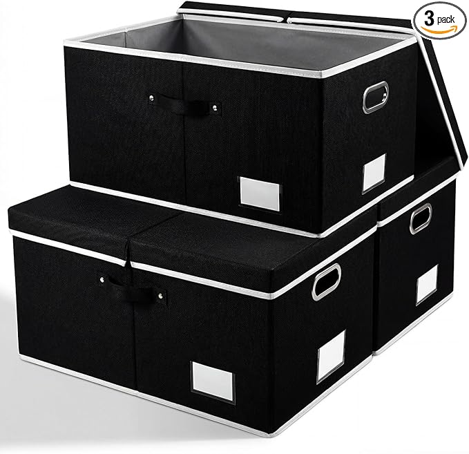 PRANDOM Storage Boxes with Lids Fabric Collapsible Storage Bins Organizer by Prandom